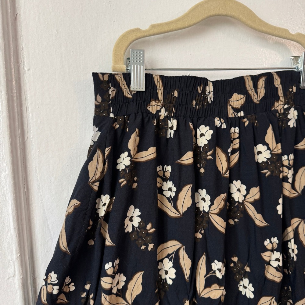 Boho Vtg 90s Sag Harbor Floral Maxi Skirt Boho Pockets Womens Large Maximalist